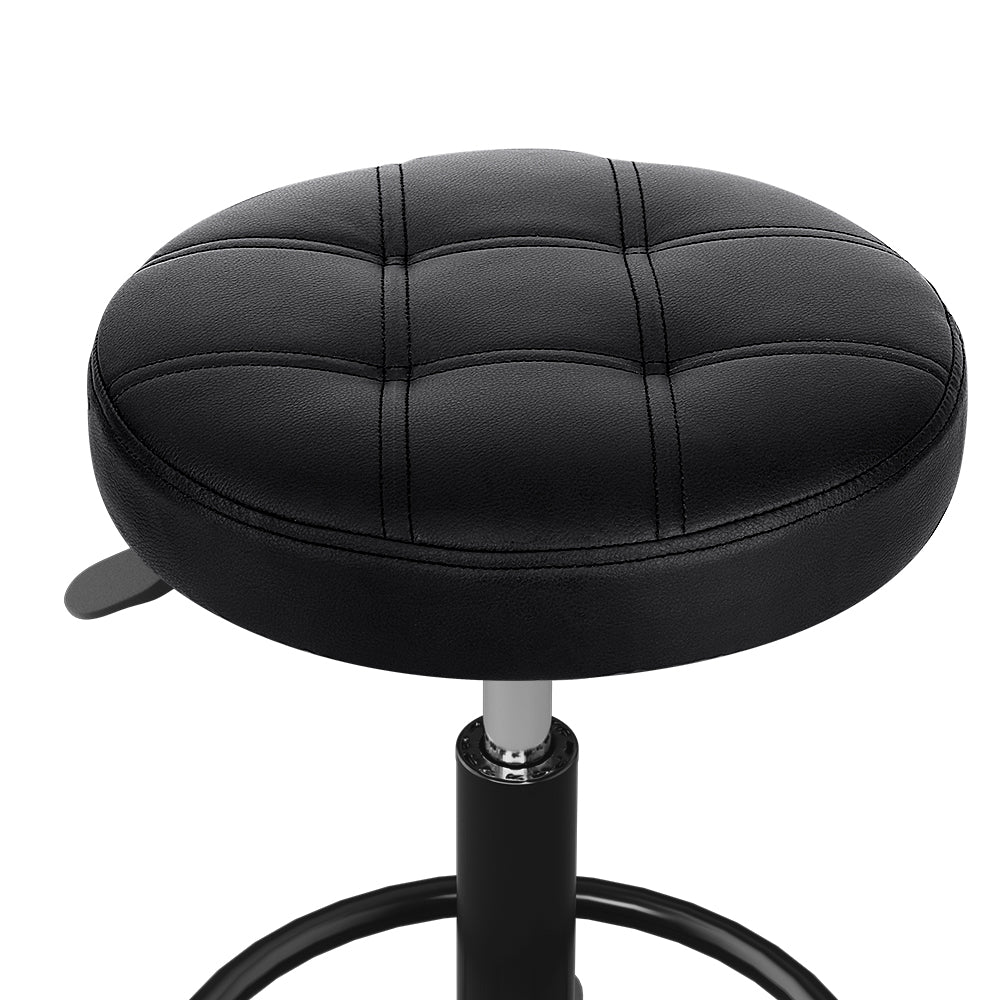 Artiss Salon Stool Swivel Height Adjustable Round Barber Spa Chair Black