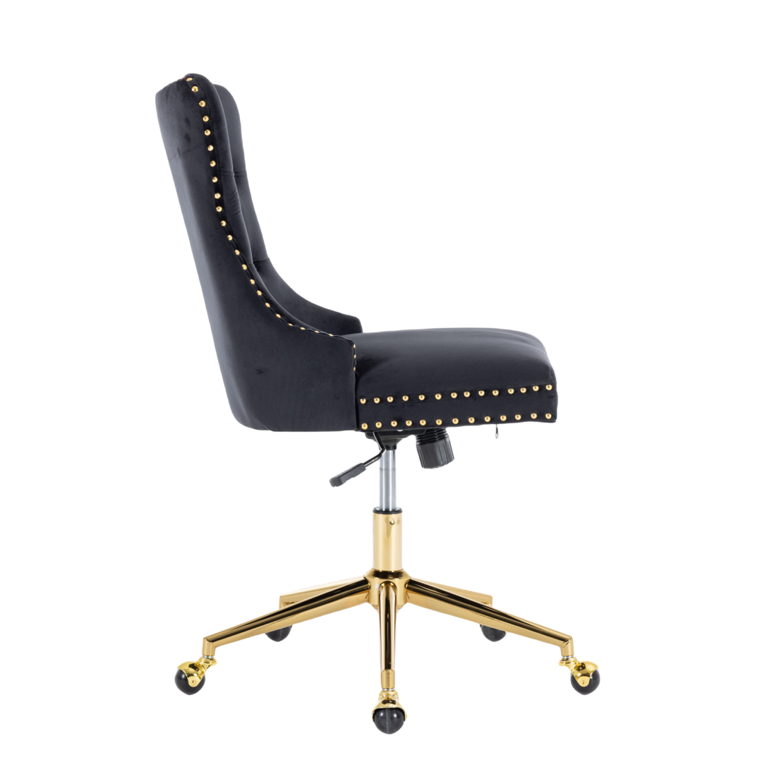 Velvet Home Office Chair- Black