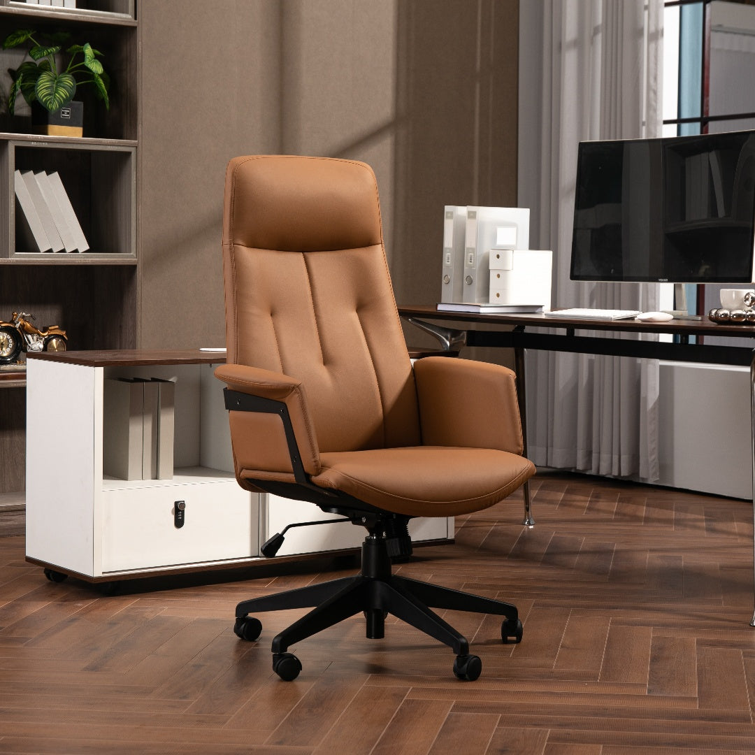 High Back Office Chair -Light Brown