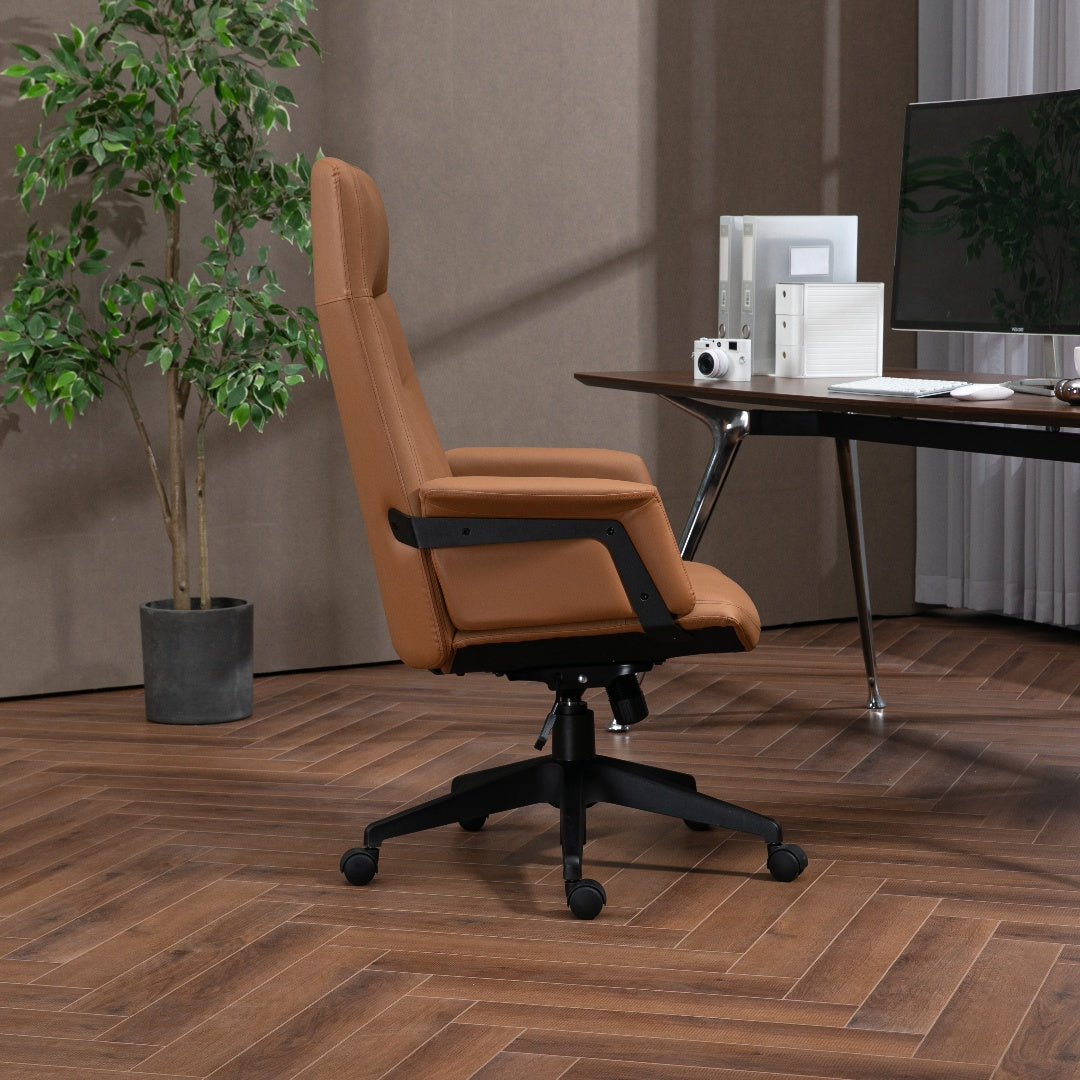 High Back Office Chair -Light Brown